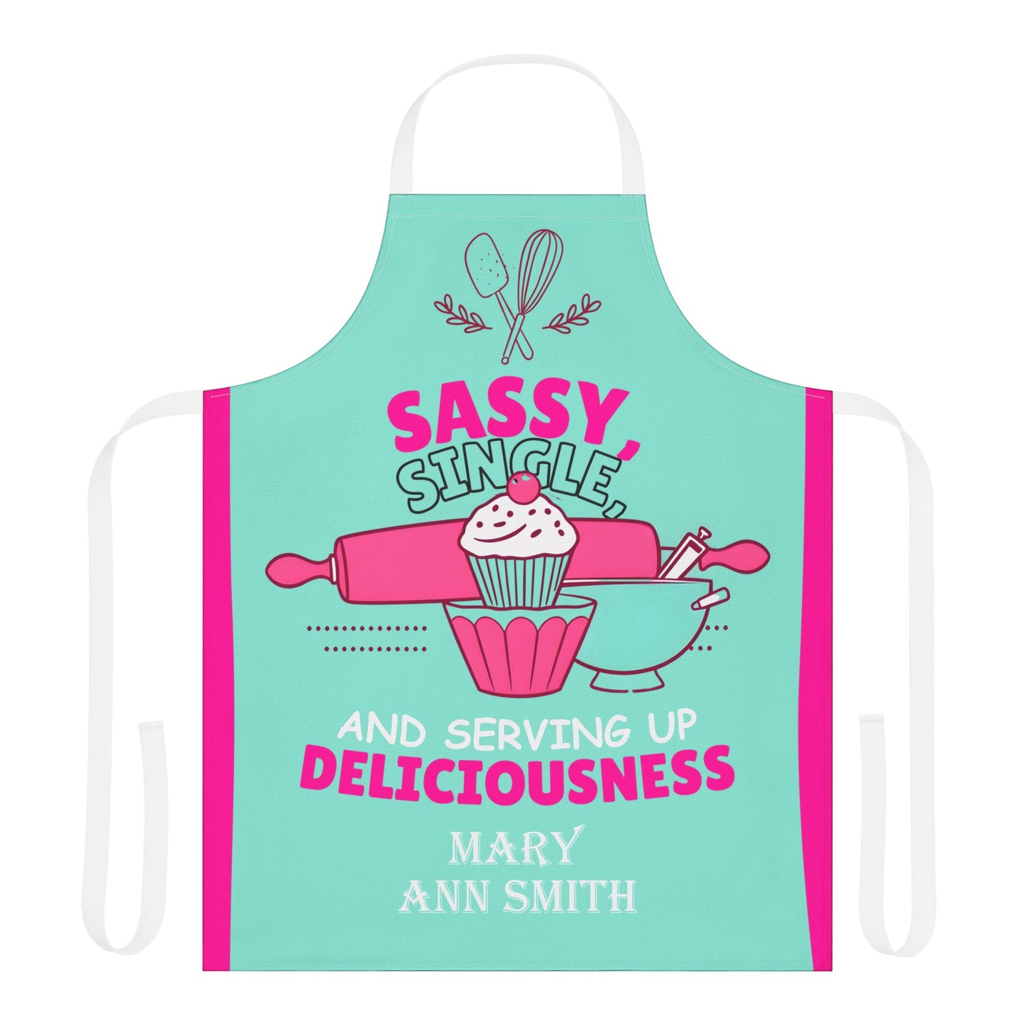Personalized Sassy Single and Serving Up Deliciousness Apron