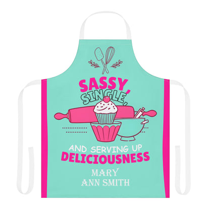 Personalized Sassy Single and Serving Up Deliciousness Apron