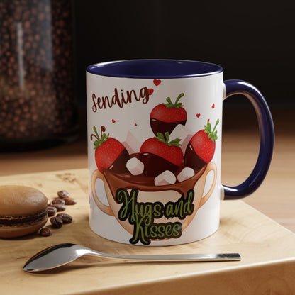 Sending Hugs and Kisses Coffee Mug - Cute Valentine’s Day Gift for Coffee Lovers - 8 Color Options