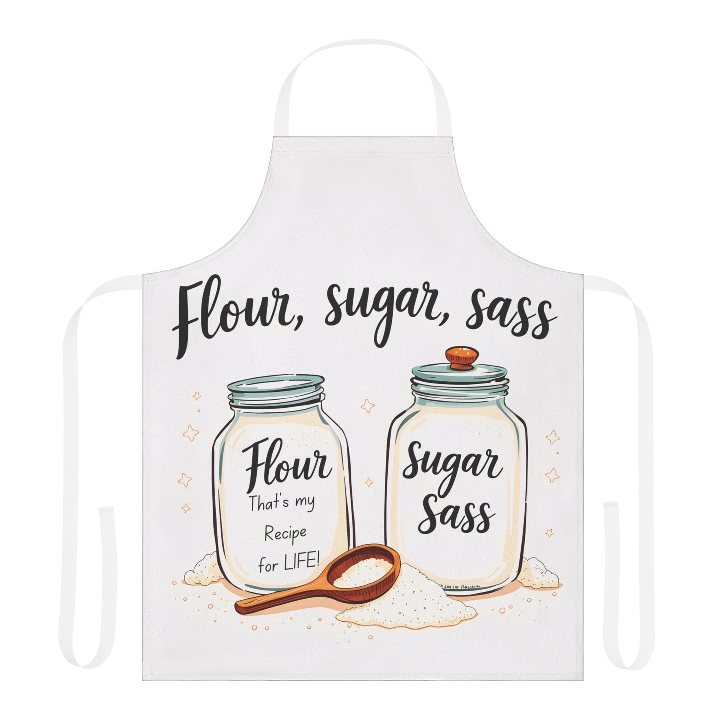 Flour, Sugar, Sass Premium Apron - Fun Cooking Apron with 5-Color Straps for Bakers and Chefs