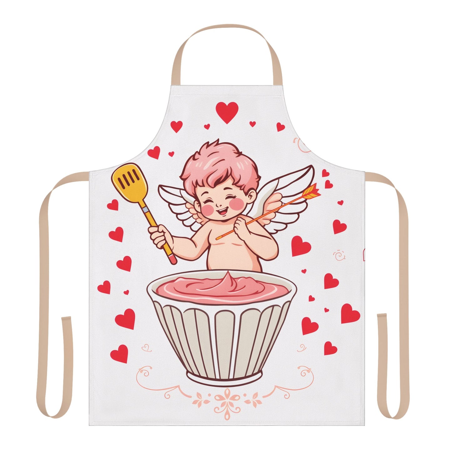 Cute Cupid's Kitchen Baking Apron - 5-Color Straps for Valentine's Day