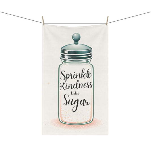 Sprinkle Kindness Tea Towels - Charming Cotton & Poly Kitchen Decor - Whimsical 625 DPI Design