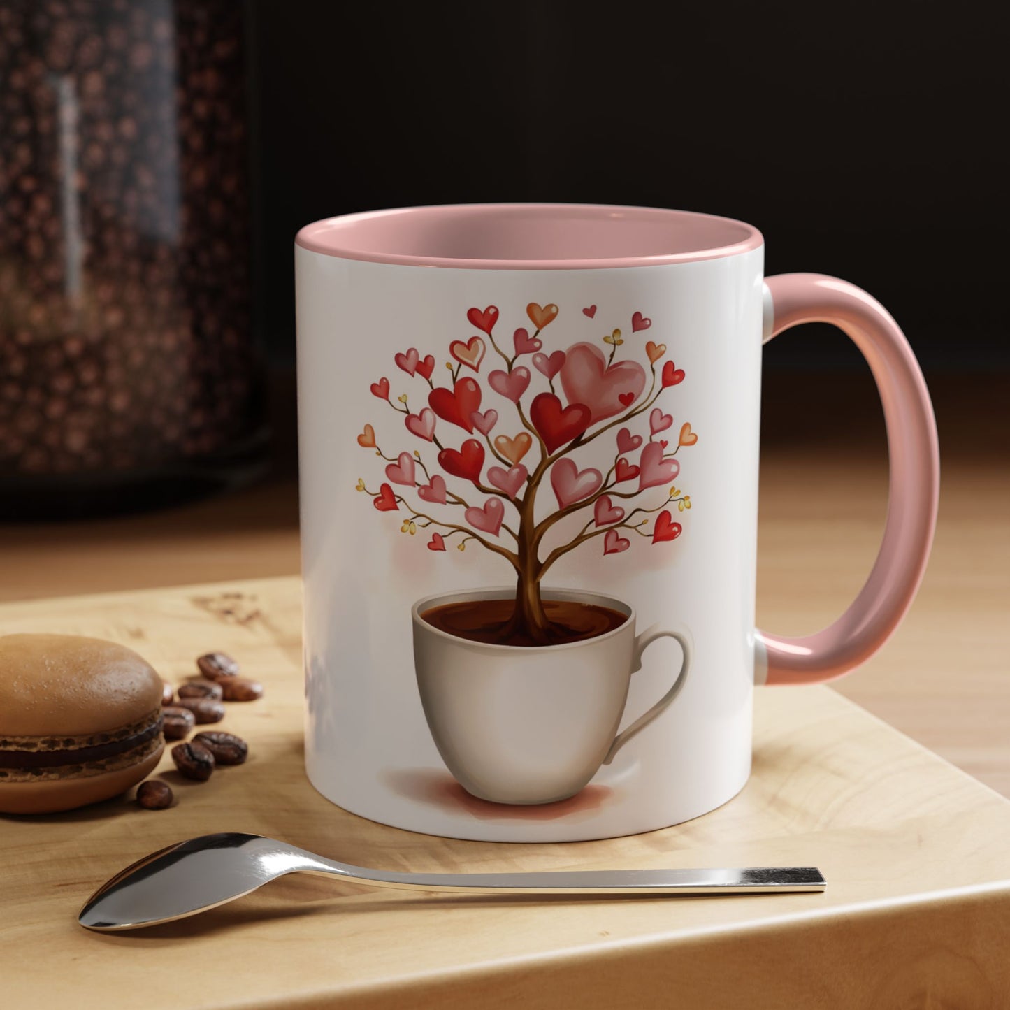 Heart Tree Ceramic Coffee Mug - Romantic Gift for Valentine’s Day & Love Celebrations in 8 Vibrant Colors