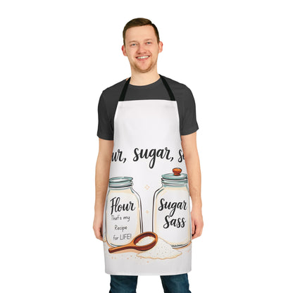 Flour, Sugar, Sass Premium Apron - Fun Cooking Apron with 5-Color Straps for Bakers and Chefs