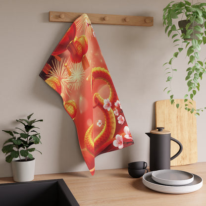 Celebrate the Chinese New Year with Elegance - Premium Tea Towel Snake Design