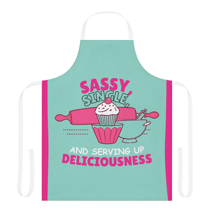 Sassy, Single, and Serving Deliciousness Apron - Colorful Kitchen Gift for Food Lovers