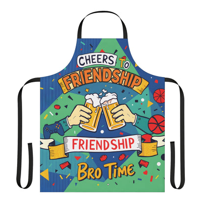 Cheers to Friendship Apron - Perfect for Bro Time Cooking & Grilling - Palentine’s Day Apron