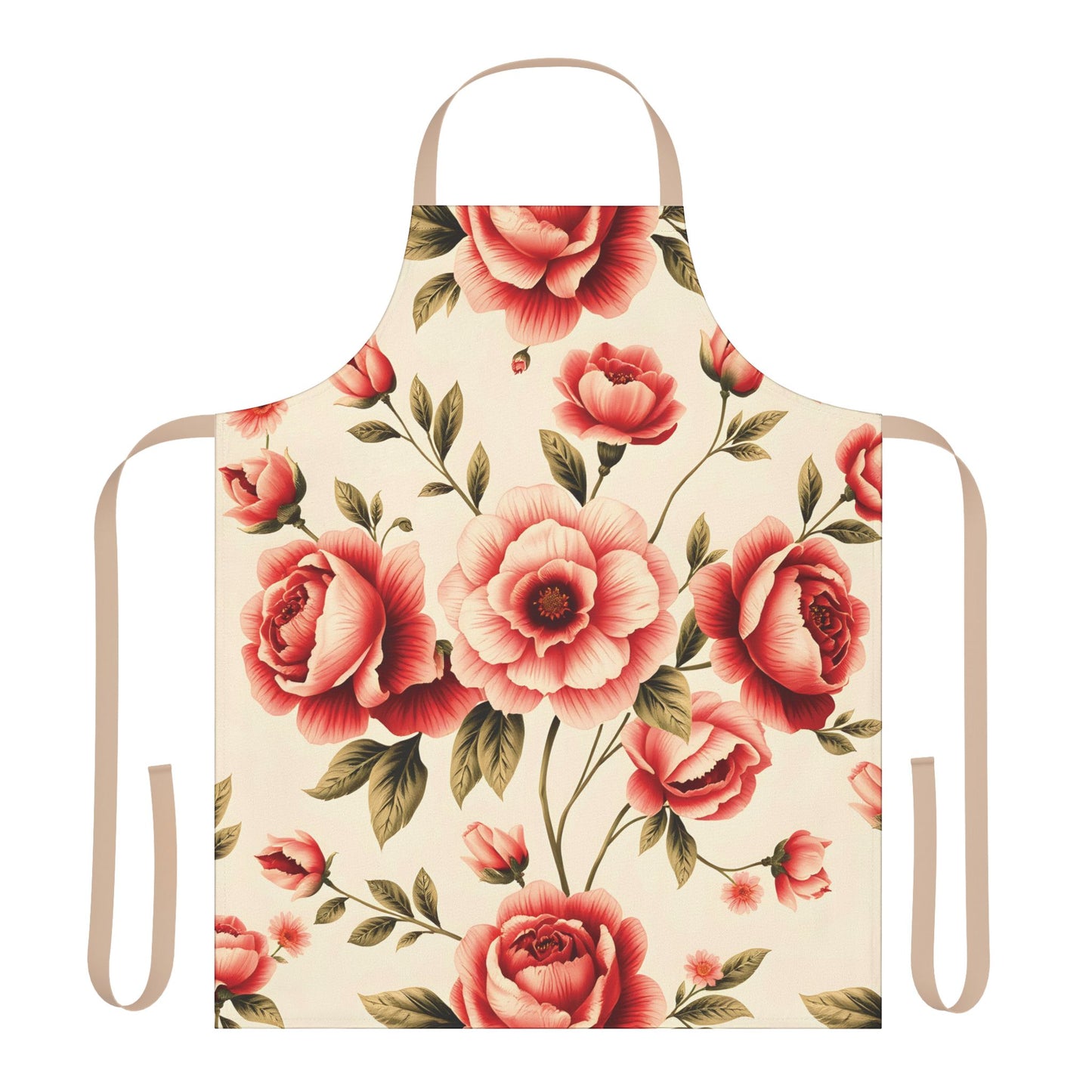 Classic Floral Elegance Apron - Stunning Vintage-Inspired Design