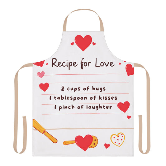 Recipe for Love Apron with 5-Color Straps - Cute Cooking Gift for Couples – Celebrate Valentine’s Day in Style