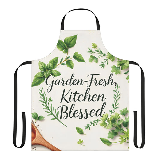 Garden Fresh Kitchen Blessed Apron | 5-Color Straps for Cooking Enthusiasts – 604 DPI Botanical Print