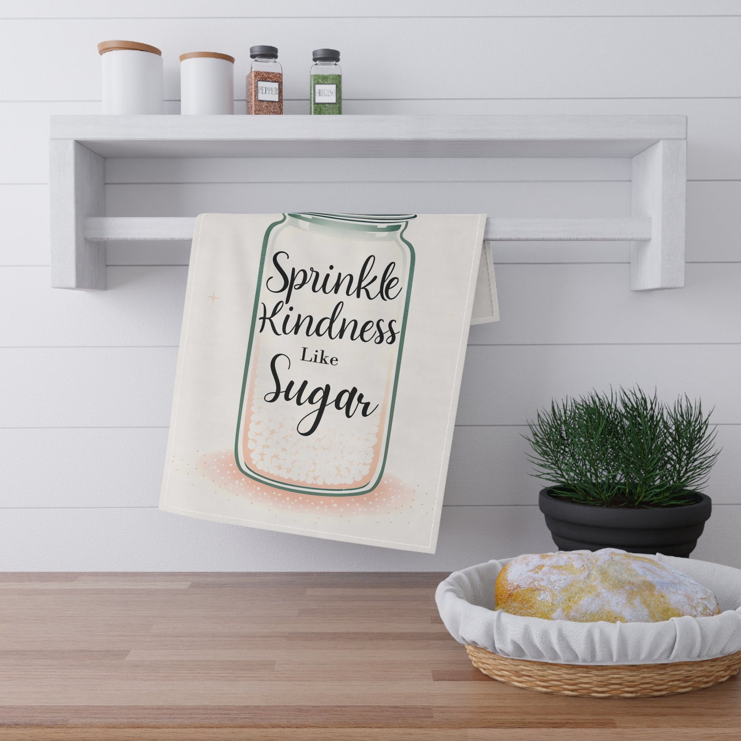 Sprinkle Kindness Tea Towels - Charming Cotton & Poly Kitchen Decor - Whimsical Design