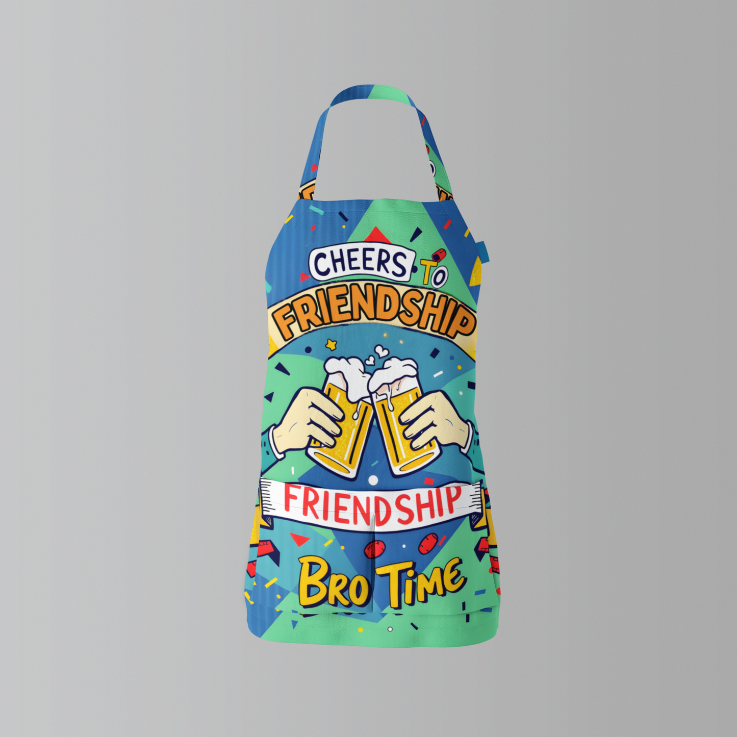 Cheers to Friendship Apron - Perfect for Bro Time Cooking & Grilling - Palentine’s Day Apron