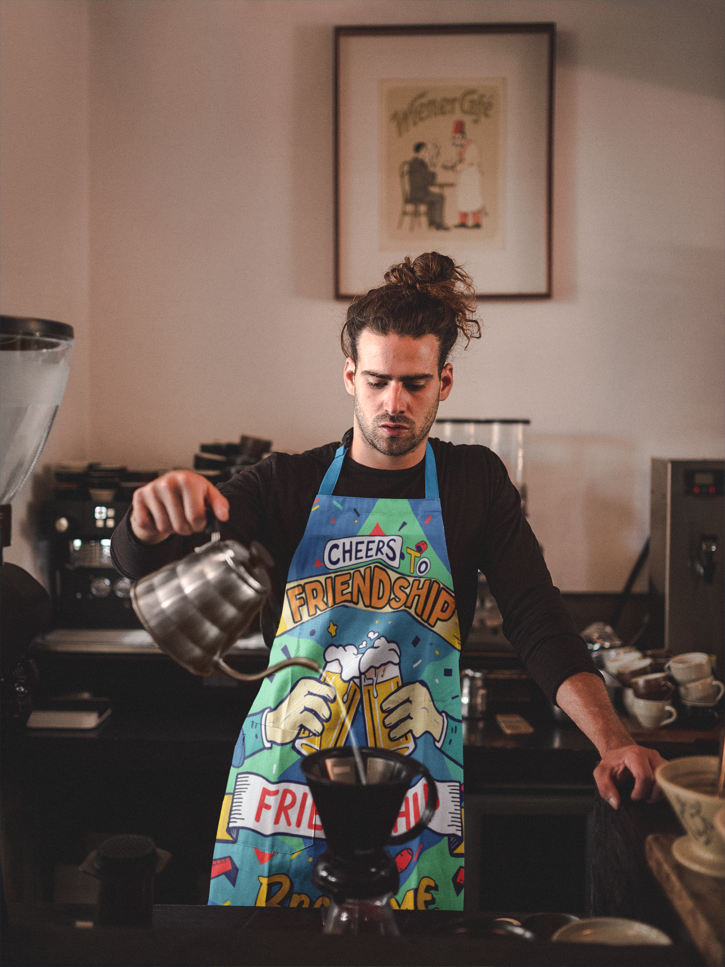 Cheers to Friendship Apron - Perfect for Bro Time Cooking & Grilling - Palentine’s Day Apron