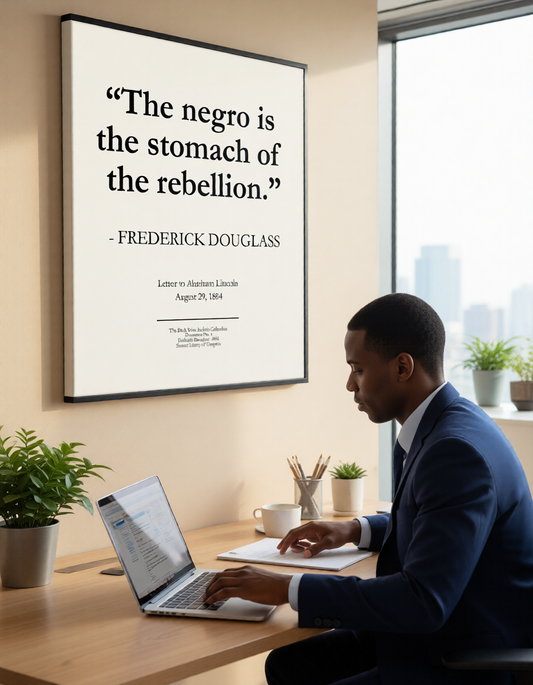 Historic Quote Canvas Print — “The negro is the stomach of the rebellion.” — Frederick Douglass - 16x20 inch