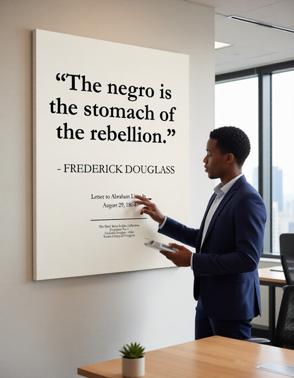 Historic Quote Canvas Print — “The negro is the stomach of the rebellion.” — Frederick Douglass - 16x20 inch
