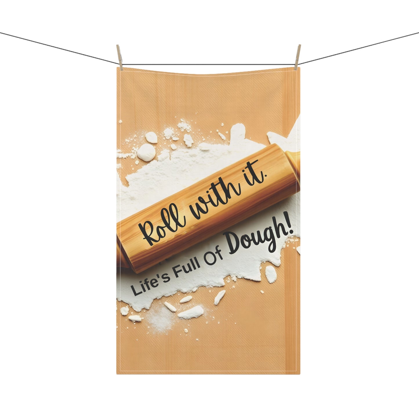 Roll with It Tea Towel | Rustic Rolling Pin Design