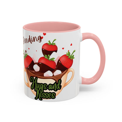 Sending Hugs and Kisses Coffee Mug - Cute Valentine’s Day Gift for Coffee Lovers - 8 Color Options