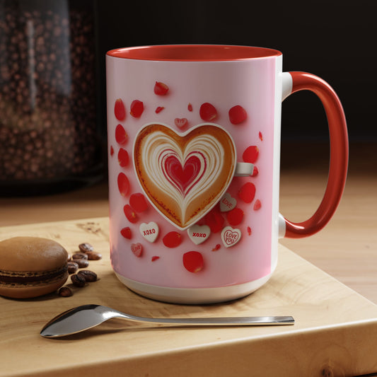 Romantic Accent Coffee Mug - Perfect Gift for Valentine's Day - 8 Color Options