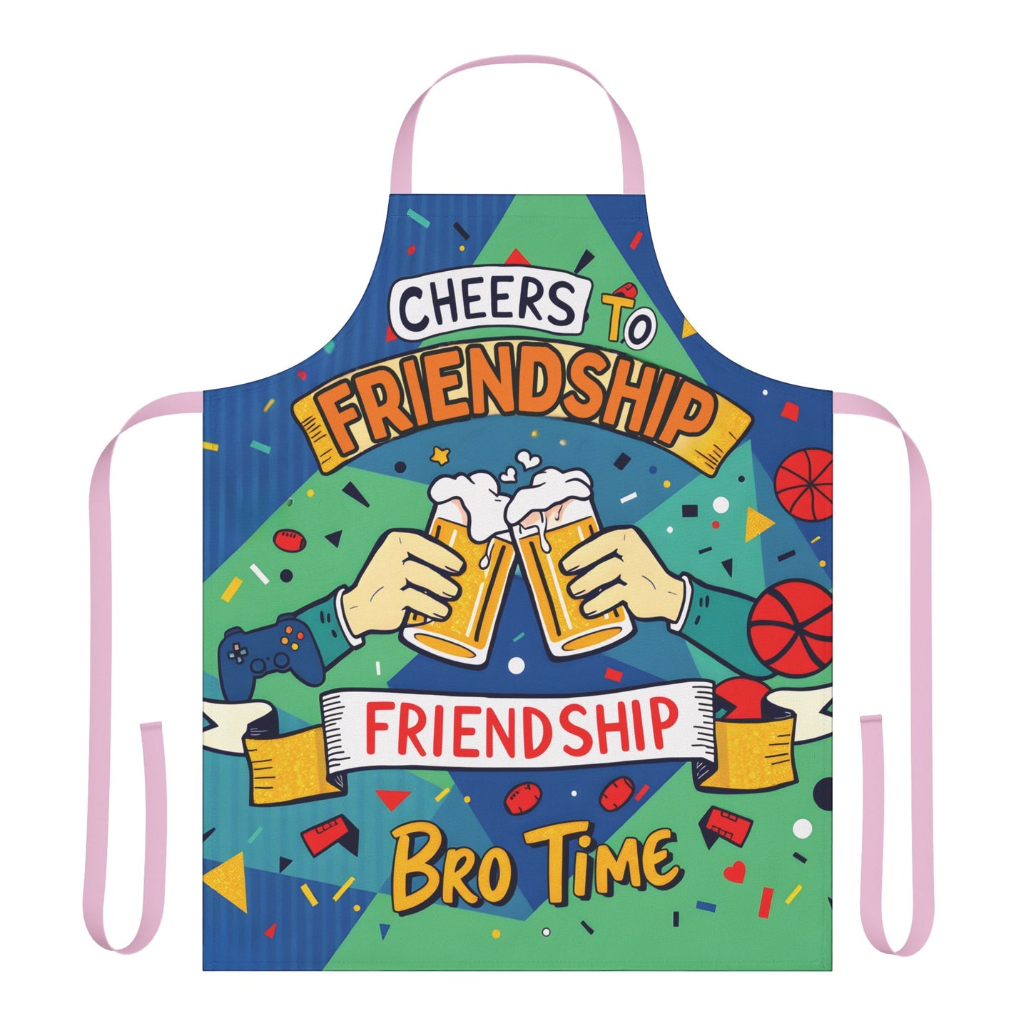 Cheers to Friendship Apron - Perfect for Bro Time Cooking & Grilling - Palentine’s Day Apron