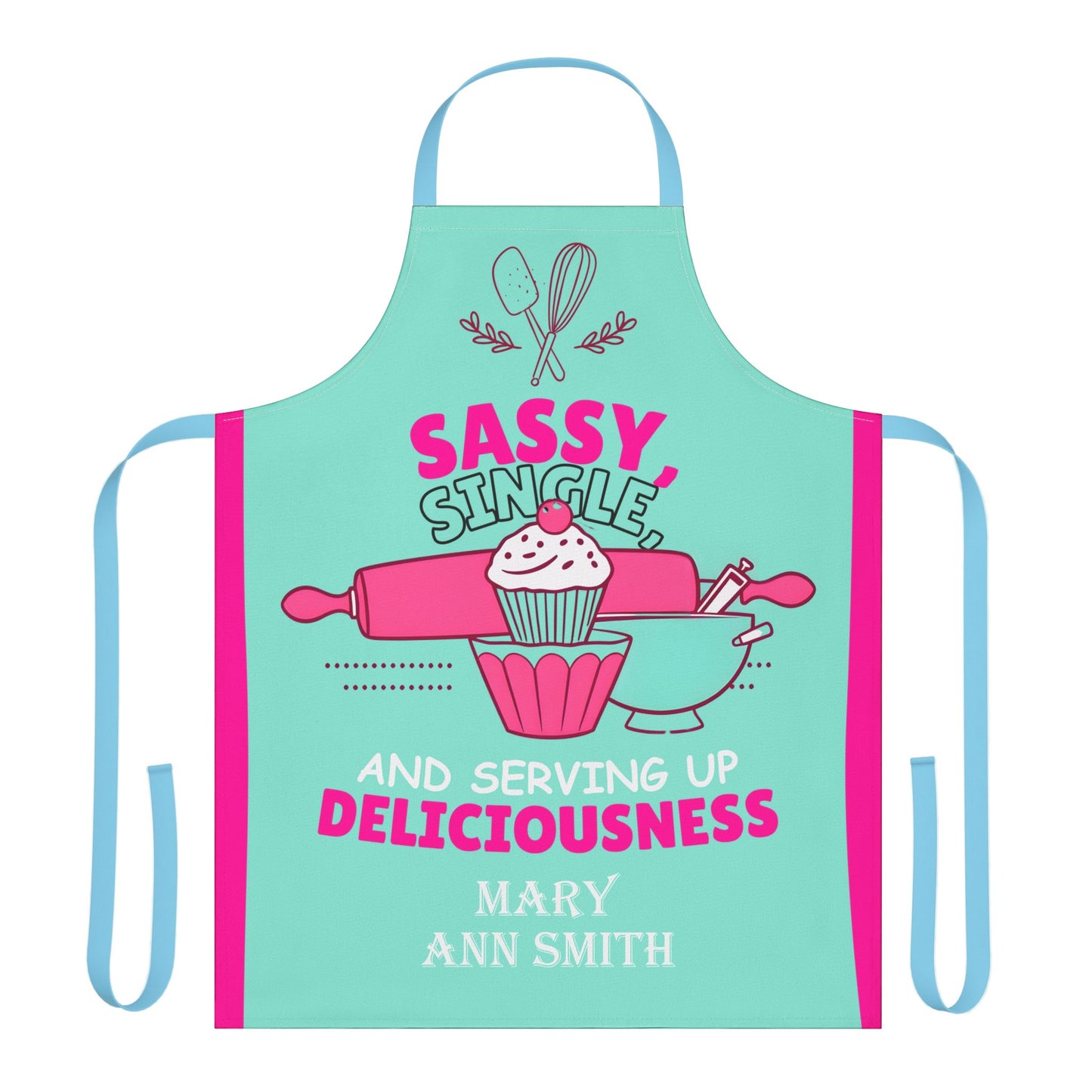Personalized Sassy Single and Serving Up Deliciousness Apron