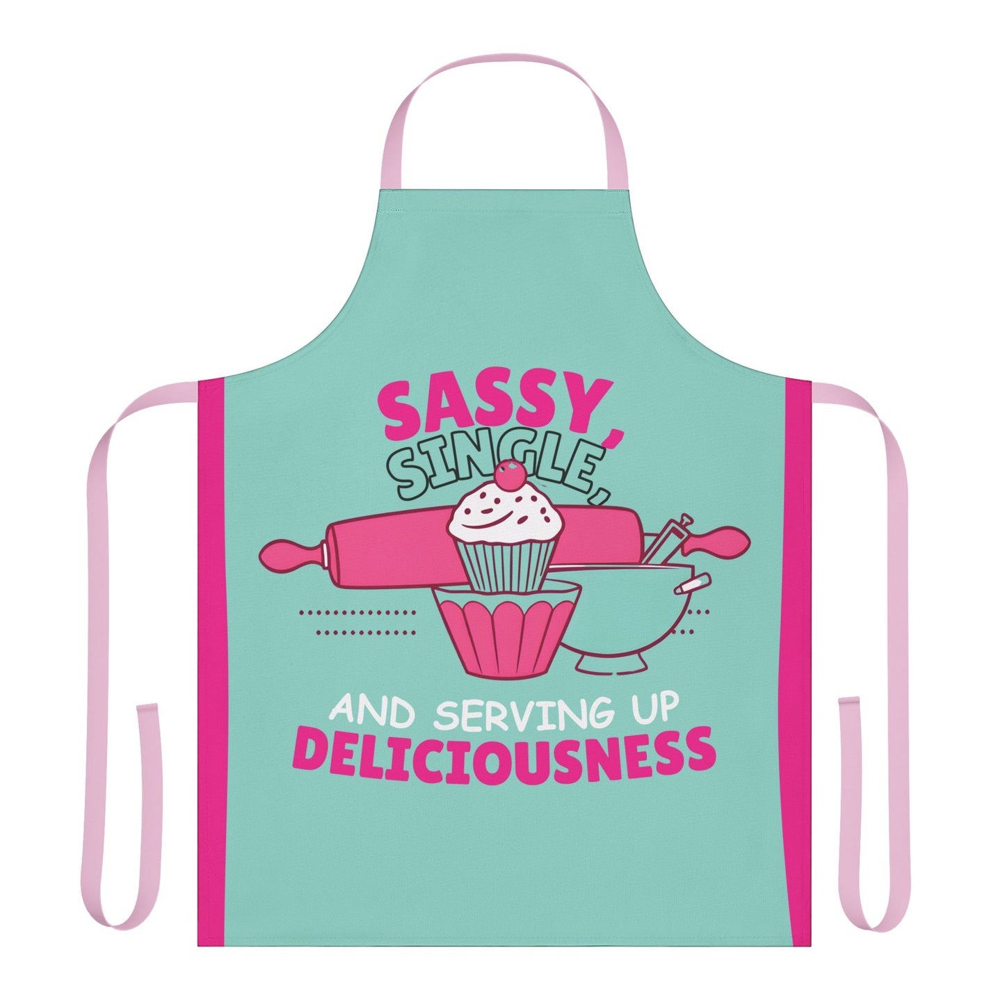 Sassy, Single, and Serving Deliciousness Apron - Colorful Kitchen Gift for Food Lovers