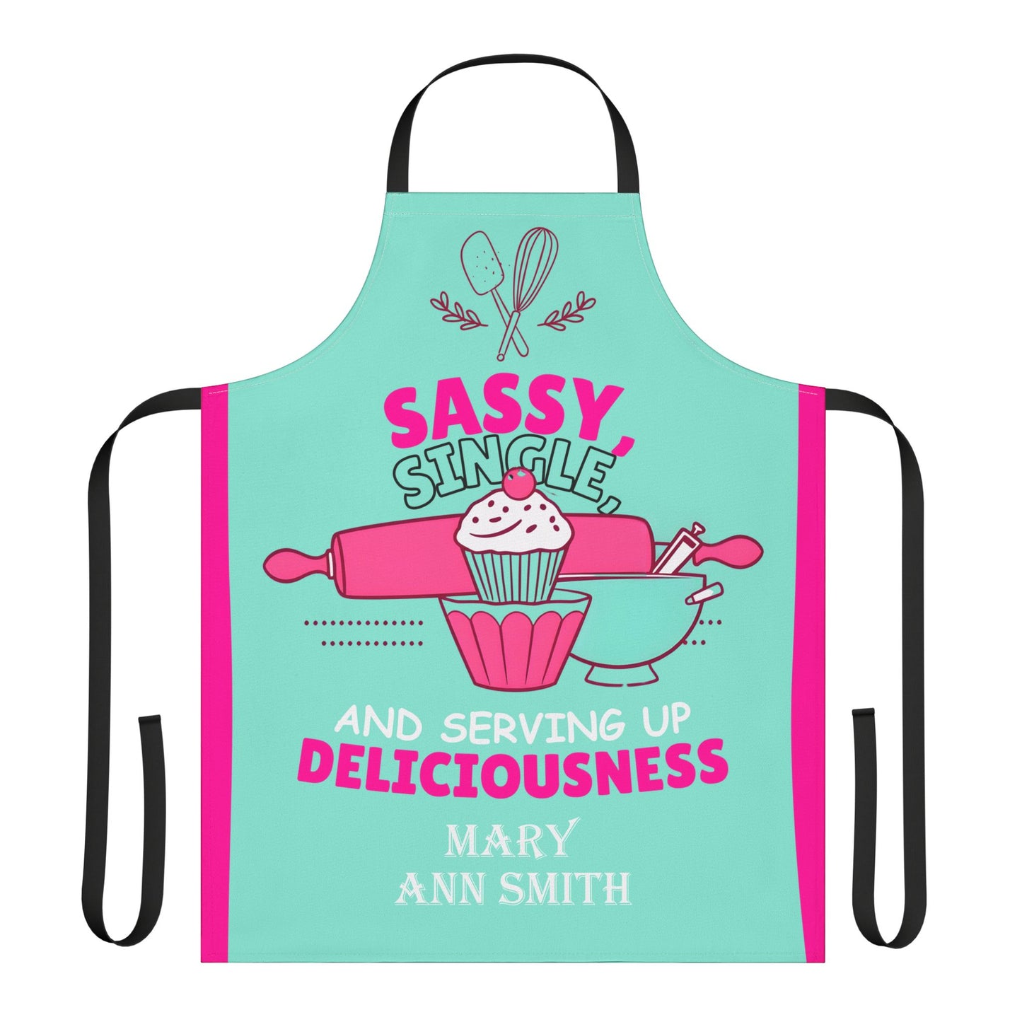 Personalized Sassy Single and Serving Up Deliciousness Apron