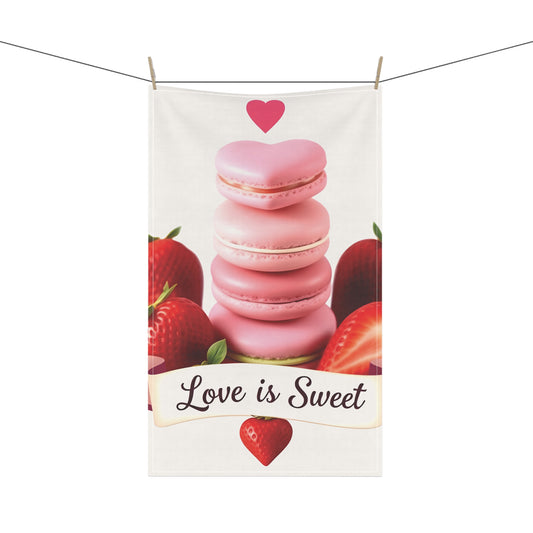 Love is Sweet Tea Towel - Cute Kitchen Decor for Baking Lovers - A Sweet Touch for Your Kitchen