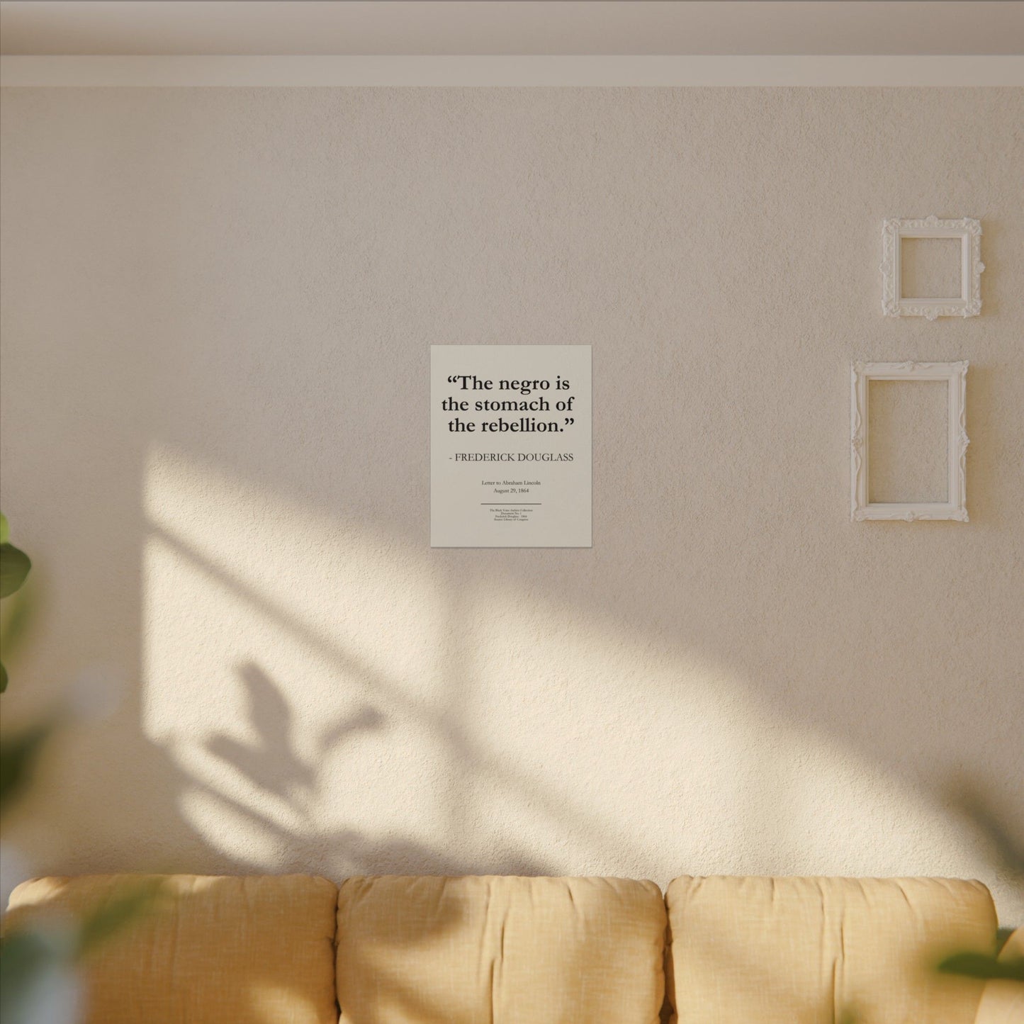 Historic Quote Canvas Print — “The negro is the stomach of the rebellion.” — Frederick Douglass - 16x20 inch