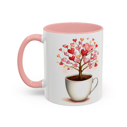 Heart Tree Ceramic Coffee Mug - Romantic Gift for Valentine’s Day & Love Celebrations in 8 Vibrant Colors