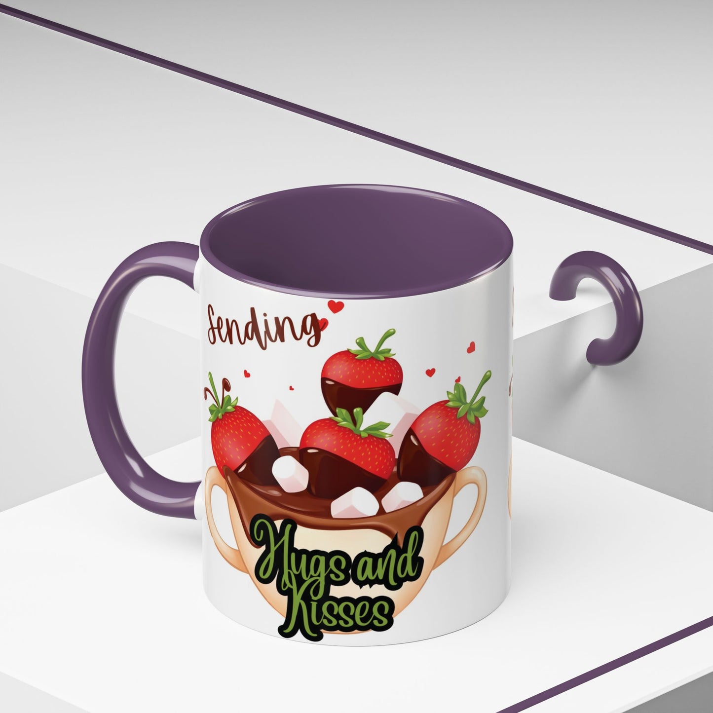 Sending Hugs and Kisses Coffee Mug - Cute Valentine’s Day Gift for Coffee Lovers - 8 Color Options