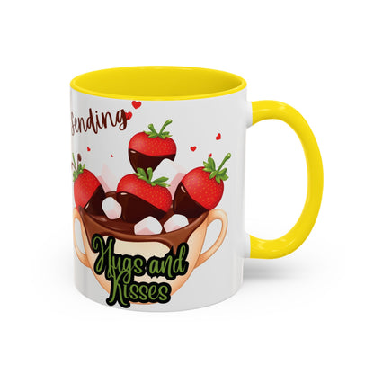 Sending Hugs and Kisses Coffee Mug - Cute Valentine’s Day Gift for Coffee Lovers - 8 Color Options