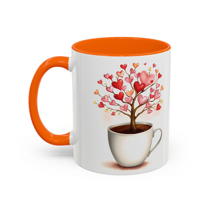 Heart Tree Ceramic Coffee Mug - Romantic Gift for Valentine’s Day & Love Celebrations in 8 Vibrant Colors