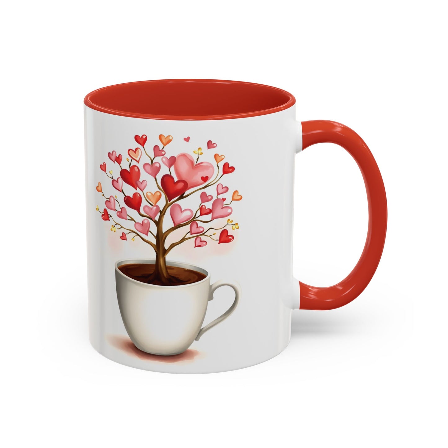 Heart Tree Ceramic Coffee Mug - Romantic Gift for Valentine’s Day & Love Celebrations in 8 Vibrant Colors