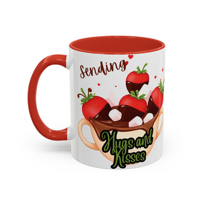 Sending Hugs and Kisses Coffee Mug - Cute Valentine’s Day Gift for Coffee Lovers - 8 Color Options