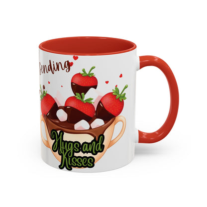 Sending Hugs and Kisses Coffee Mug - Cute Valentine’s Day Gift for Coffee Lovers - 8 Color Options