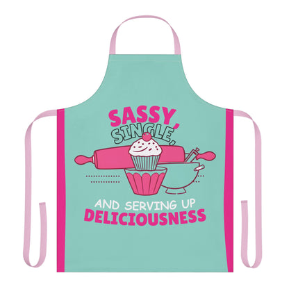Sassy Single and Serving Up Deliciousness Apron – Fun Colorful Kitchen Gift for Confident Cooks