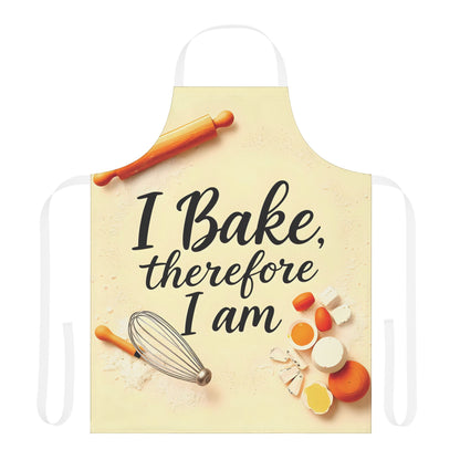 I Bake Therefore I Am Apron with 5-Color Straps - Perfect Gift for Baking Lovers