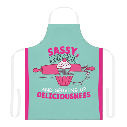 Sassy Single and Serving Up Deliciousness Apron – Fun Colorful Kitchen Gift for Confident Cooks