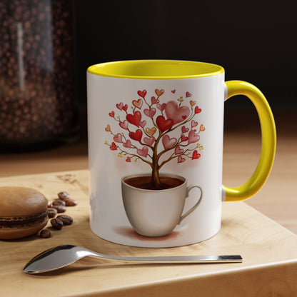 Heart Tree Ceramic Coffee Mug - Romantic Gift for Valentine’s Day & Love Celebrations in 8 Vibrant Colors