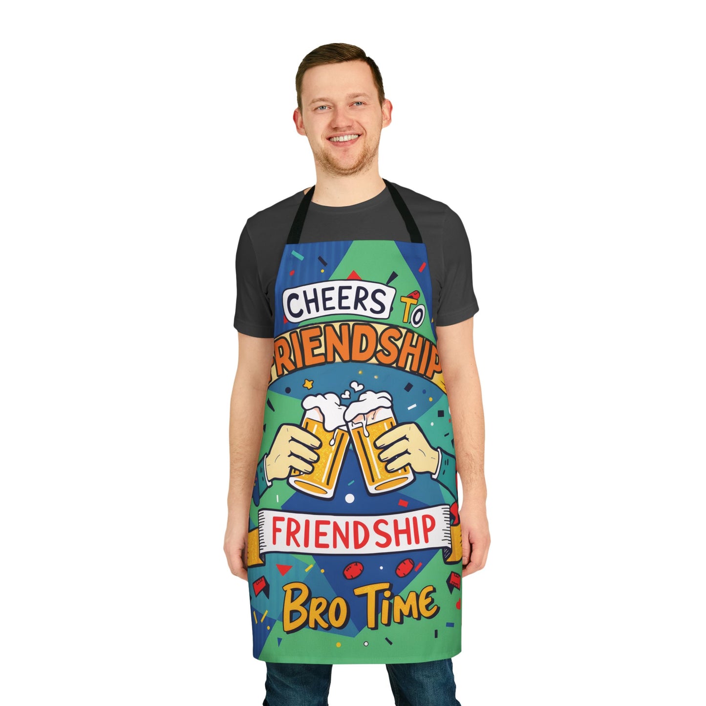 Cheers to Friendship Apron - Perfect for Bro Time Cooking & Grilling - Palentine’s Day Apron