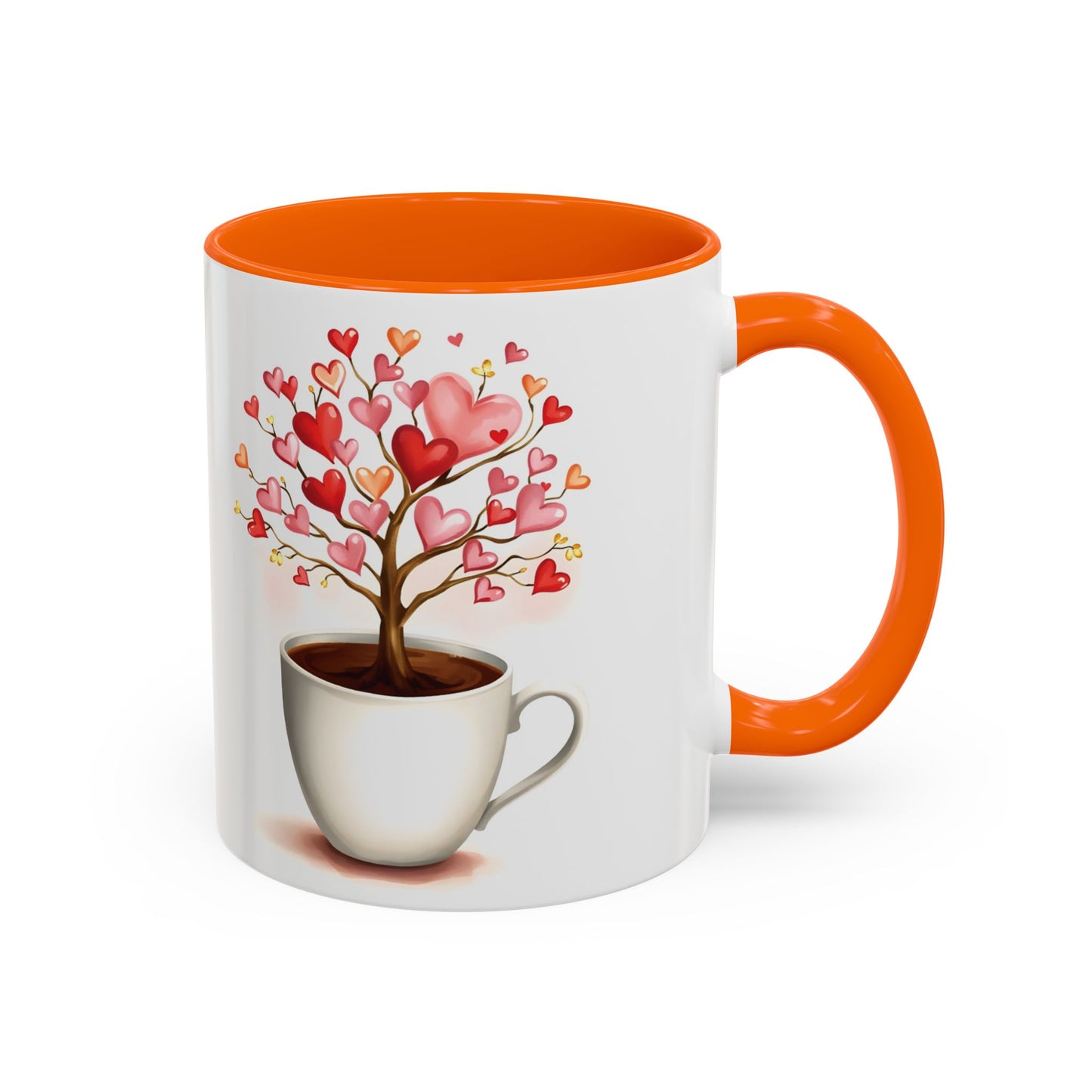 Heart Tree Ceramic Coffee Mug - Romantic Gift for Valentine’s Day & Love Celebrations in 8 Vibrant Colors