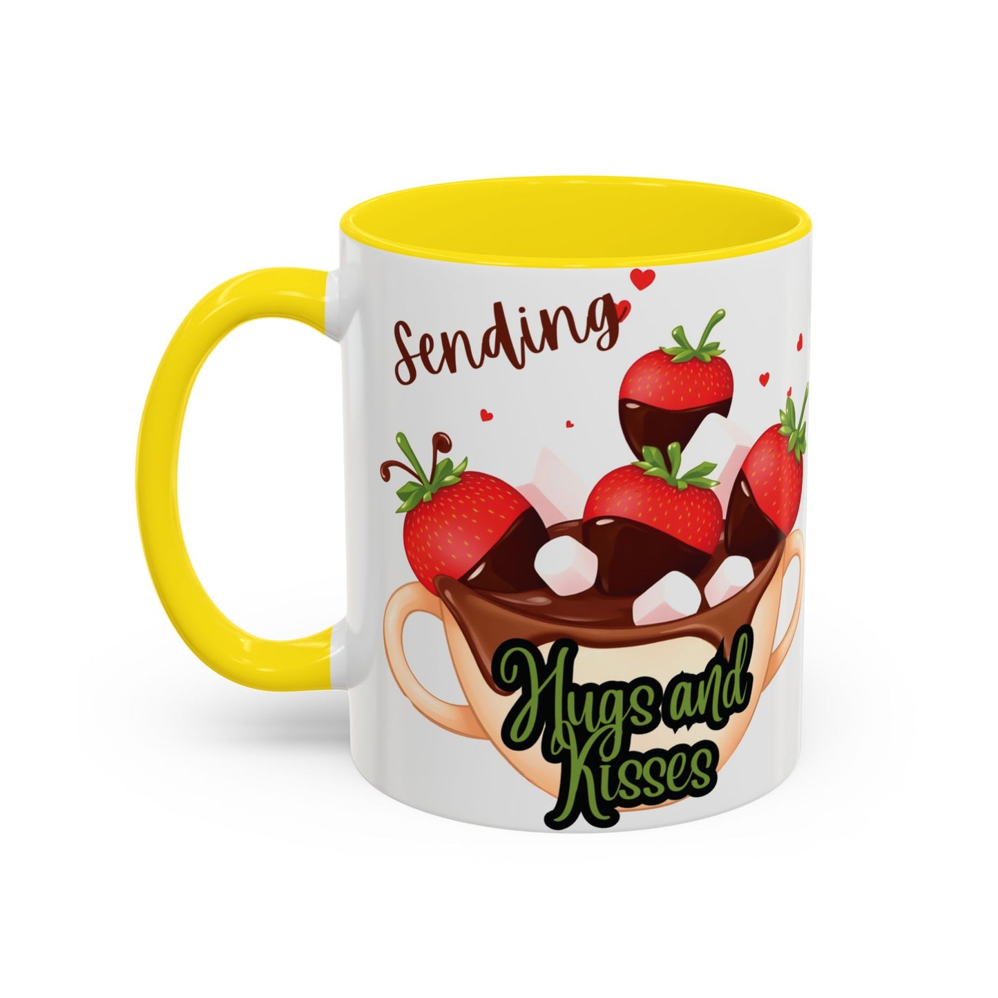 Sending Hugs and Kisses Coffee Mug - Cute Valentine’s Day Gift for Coffee Lovers - 8 Color Options