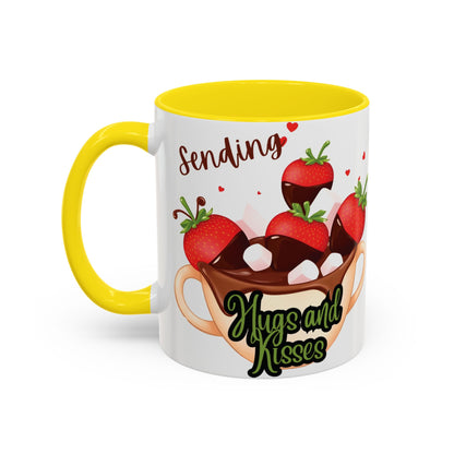 Sending Hugs and Kisses Coffee Mug - Cute Valentine’s Day Gift for Coffee Lovers - 8 Color Options