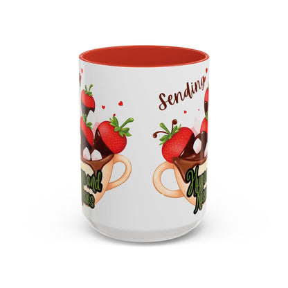 Sending Hugs and Kisses Coffee Mug - Cute Valentine’s Day Gift for Coffee Lovers - 8 Color Options