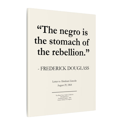 Historic Quote Canvas Print — “The negro is the stomach of the rebellion.” — Frederick Douglass - 16x20 inch