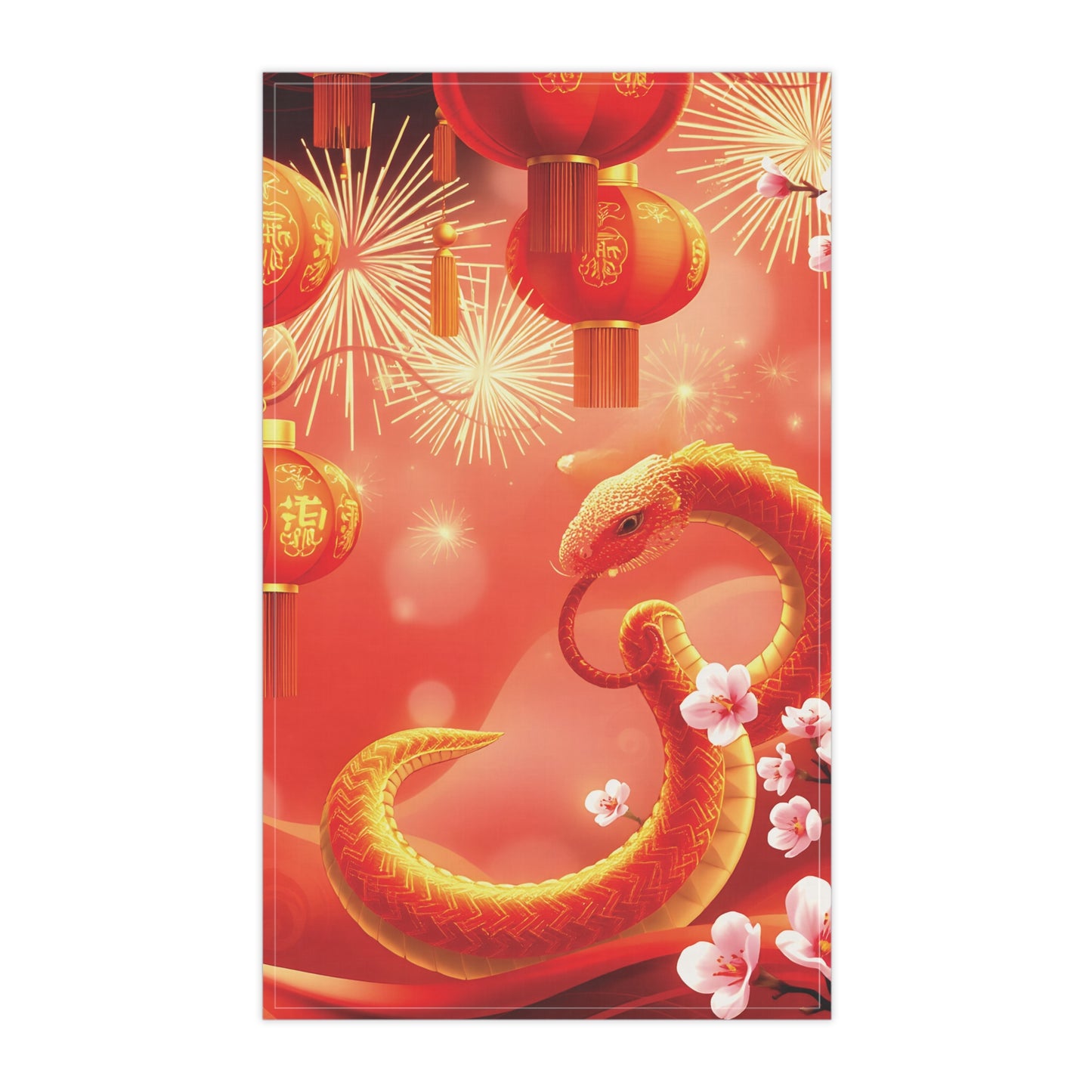 Celebrate the Chinese New Year with Elegance - Premium Tea Towel Snake Design