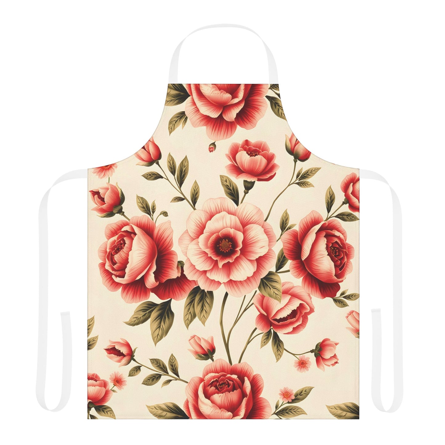 Classic Floral Elegance Apron - Stunning Vintage-Inspired Design