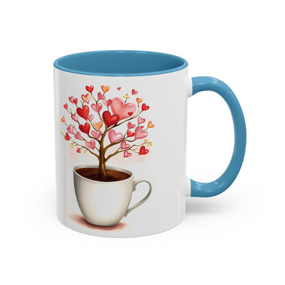 Heart Tree Ceramic Coffee Mug - Romantic Gift for Valentine’s Day & Love Celebrations in 8 Vibrant Colors