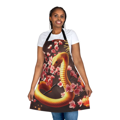 Golden Prosperity Snake Apron - Celebrate Chinese New Year in Style