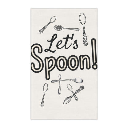 Let's Spoon! Tea Towels - Fun Kitchen Decor for Cooking Lovers | 18x30 | Cotton Twill or Polyester